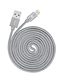 OPSO Apple MFi Certified 2M/6.6 ft Nylon Braided Lightning 8-pin to USB Charging Cable/Cord for iPhone 7 6s 6 Plus 5s 5,iPad Pro mini iPod - Gray