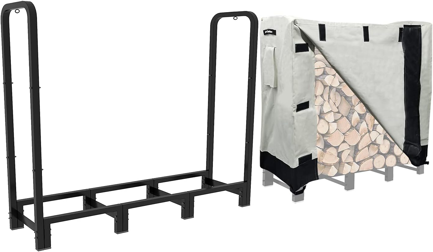 Artibear 4ft Heavy Duty Upgraded Outdoor Firewood Rack With