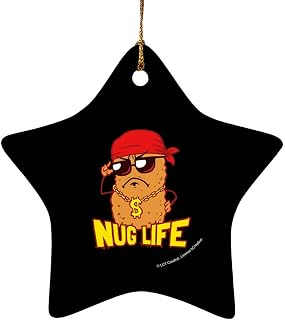 GRAPHICS & MORE Nug Life Chicken Nugget Funny Humor Star-Shaped Porcelain Holiday Christmas Tree Ornament - 3.1"