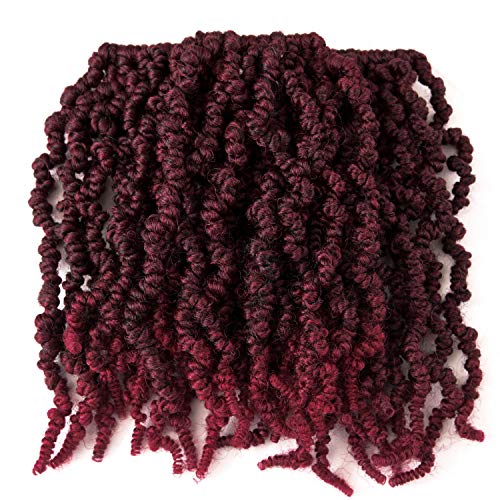 3 Packs Short Curly Spring Pre-twisted Braids Synthetic Crochet Hair Extensions 10 inch 15 strands/pack Ombre Crochet Twist Braids Fiber Fluffy Curly Twist Braiding Hair Bulk (pack of 3), T1B/BUG#