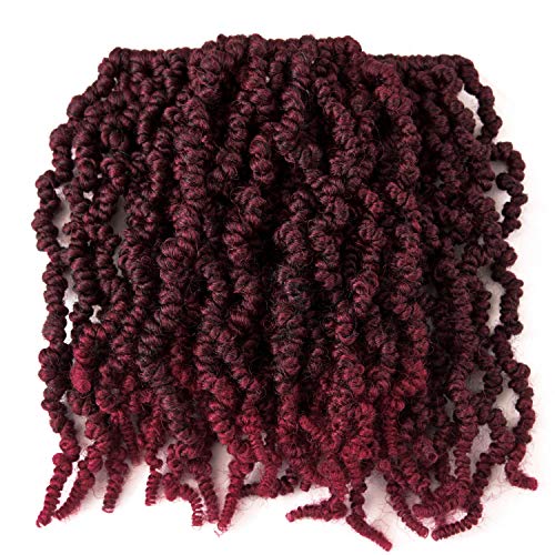 3 Packs Short Curly Spring Pre-twisted Braids Synthetic Crochet Hair Extensions 10 inch 15 strands/pack Ombre Crochet Twist Braids Fiber Fluffy Curly Twist Braiding Hair Bulk (10“ Pre-twisted (pack of 3), T1B/BUG#)