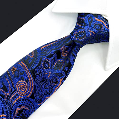 S&W SHLAX&WING Conjunto de gravatas masculinas laranja azul grande e alto xl tamanho extra longo