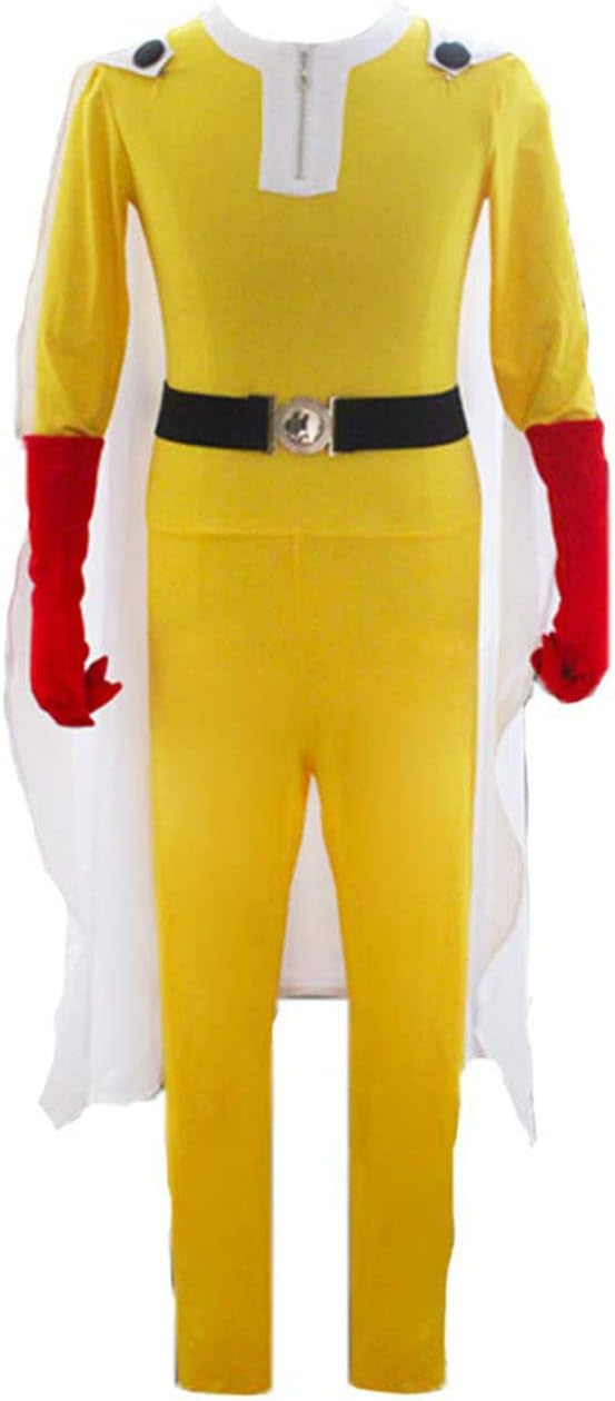 Diohauxi Saitama Cosplay Outfit Halloween Jumpsuit & Headpiece Costume