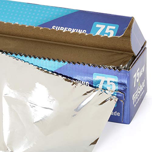 Image of Freshee 500gm Aluminium Silver Kitchen Foil Roll, 11 Micron Thick Disposable Food wrap Foil for Food Parcel Keeps Food Fresh (Pack of 2)