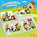 Tyholoo 45PCS Magnetic Blocks Travel Toys for Kids with Portable Iron Box, Mini Magnetic Cubes Toys for Airplane & Car Ride STEM Learning Gift Idea for Ages 3+（ Farm & Animals ）