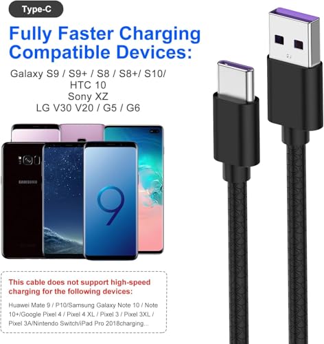 Image of [2Pack 10ft] Cable Compatible with iPhone 15 Pro, USB C Type Cable,USB A to Type C Compatible with Samsung Galaxy S9 S10 S8 Plus-Black