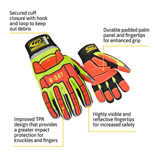 Ringers Gloves R-347 Rescue Glove, Protection In High Intensity Jobs - First Responders, Rescue, Extrication, Hi-Vis, Small #TOP1