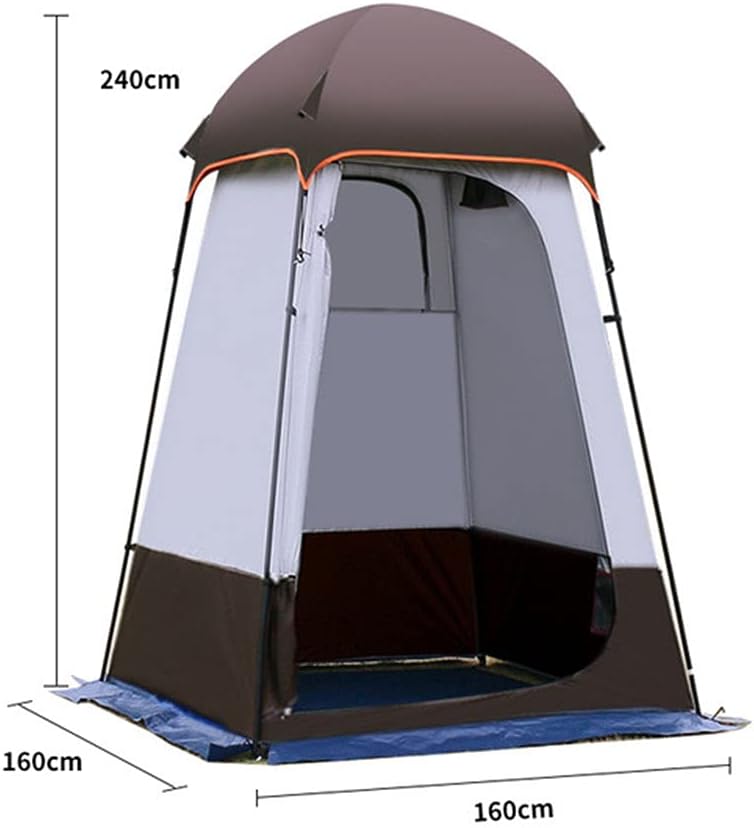 Extra Wide Privacy Shower Tent Outdoor Toilet Dressing/Changing Room Portable Shelter Tent with Carrying Bag for Camping Hiking Beach Bathroom, Easy Set Up, 160X160X240CM, Coffee