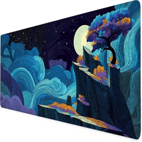 Tapis de souris XXL antidérapant bleu 1000x500mm pour éviter les glissements de clavier