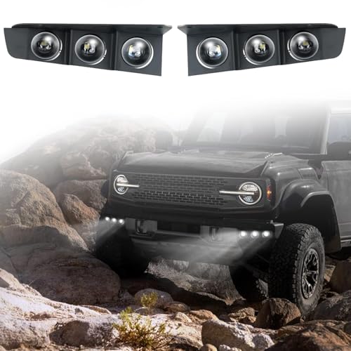 LitMiRaCle Iron LED Fog Light Assemblies for for Ford Bronco 2021-2023