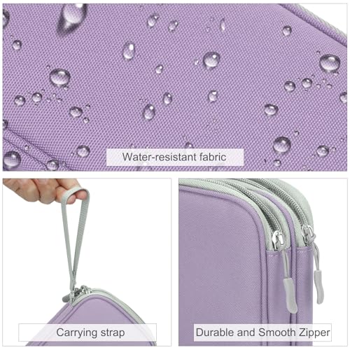 Image of FYY Electronic Organizer, Travel Cable Organizer Bag Pouch Electronic Accessories Carry Case Portable Waterproof Double Layers Storage Bag for Cable, Charger, Phone, Medium Size, Light Purple