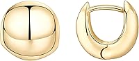 PAVOI 14K Gold Plated Chunky Huggie Hoop Earrings for Women - 925 Sterling Silver Posts, Hypoallergenic Small Thick Hoops