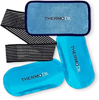 Dual Ice Packs for Injuries (x2) | Hot or Cold Gel Ice Pack | Non Irritable Adjustable Straps | Reusable Packs for Relief from Inflammation, Sciatica Pain, and Muscle Pain | Multi Purpose