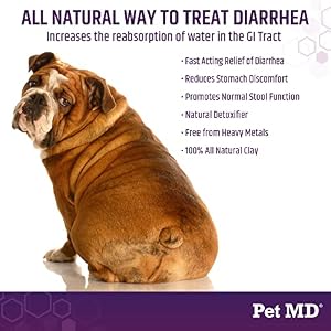 Pet MD Stool-Fix - Powdered Clay Anti Diarrhea for Dogs & Cats - Anti Diarrheal Treatment for Upset Stomach Relief, Promotes Normal Stool - 100g Pet MD Stool-Fix – Powdered Clay Anti Diarrhea for Dogs & Cats – Anti Diarrheal Treatment for Upset Stomach Relief, Promotes Normal Stool – 100g