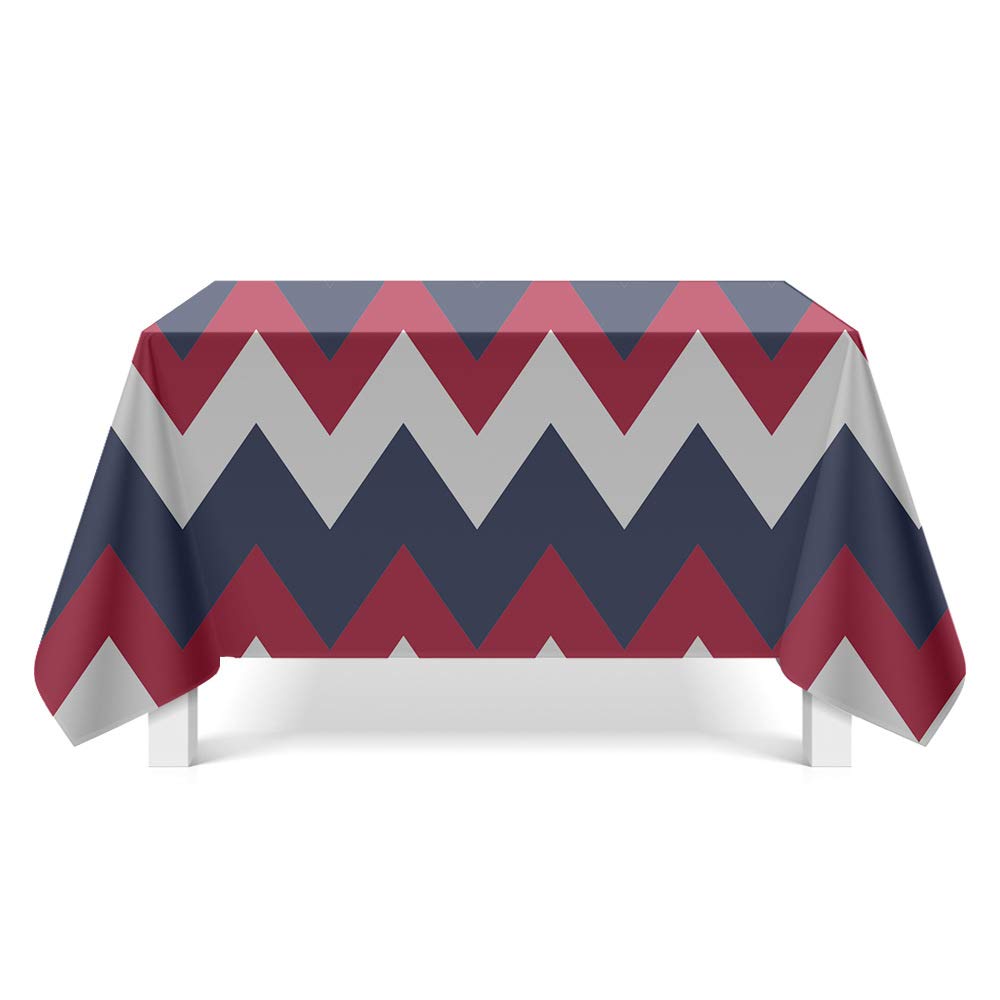 Mantel Antimanchas Rayas Rojas Y Azules Mantel Mesa Rectangular Poliéster Manteles de Mesa Lavable Mantel para Casa Comedor Cocina Fiesta Bodas Mantel Impermeable(140x240cm)