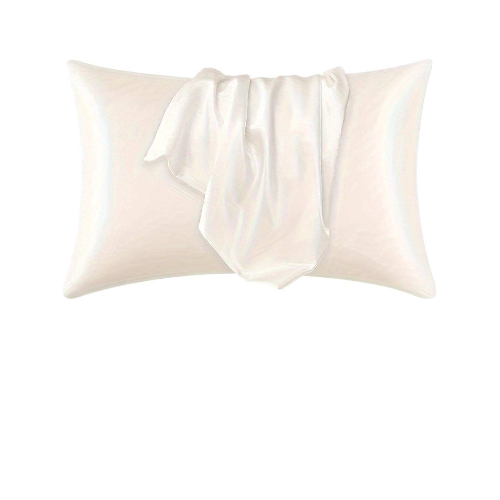 LYXYGMV 2 Silky Pillowcases for Bedrooms(Beige,50x66cm)