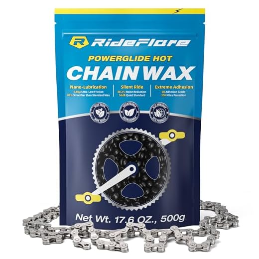 RideFlare Premium Chain Wax 500g – Hot Melt Bike Chain Lubricant with Ultra Low Friction Formula – Long-Lasting, Eco-Friendly Bike Wax for Superior Drivetrain Protection
