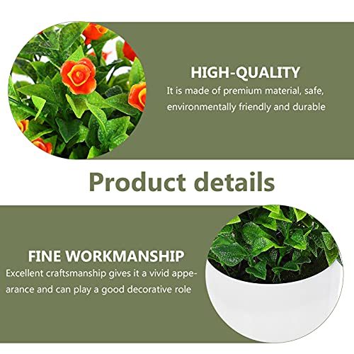 Winomo Houseplant 2Pcs Artificial Flower Potted Plant Fake Faux Rose Flower In Pots Bonsai For Rustic Home Decor Party Wedding Garden Office Artificial Plants Indoor #TOP3