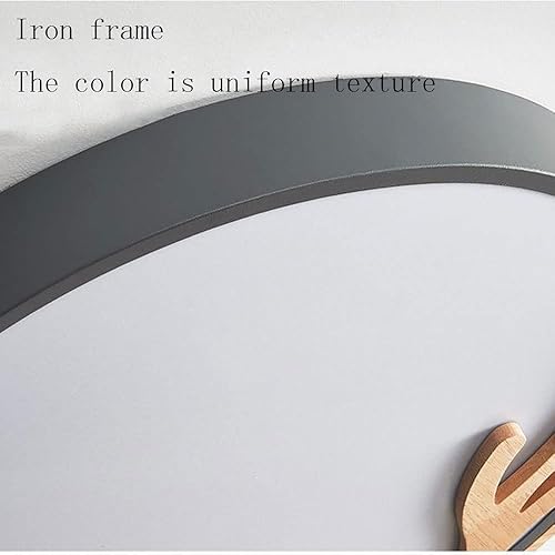 Miniatura 8 de Lámpara de araña moderna de 19.7 pulgadas, lámpara de techo empotrada de metal de madera 3000k4000k6500k 36W3120lm lámpara de techo plana redonda