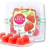 北辰フーズ ひとくちゼリー 冷やして◎ 凍らせて◎ こだわり果汁 スイーツ フルーツゼリー 弁当 ギフト 土産 おやつ (１０個入り１パック, 福岡県産あまおう苺, フルーツクリアパック入り)