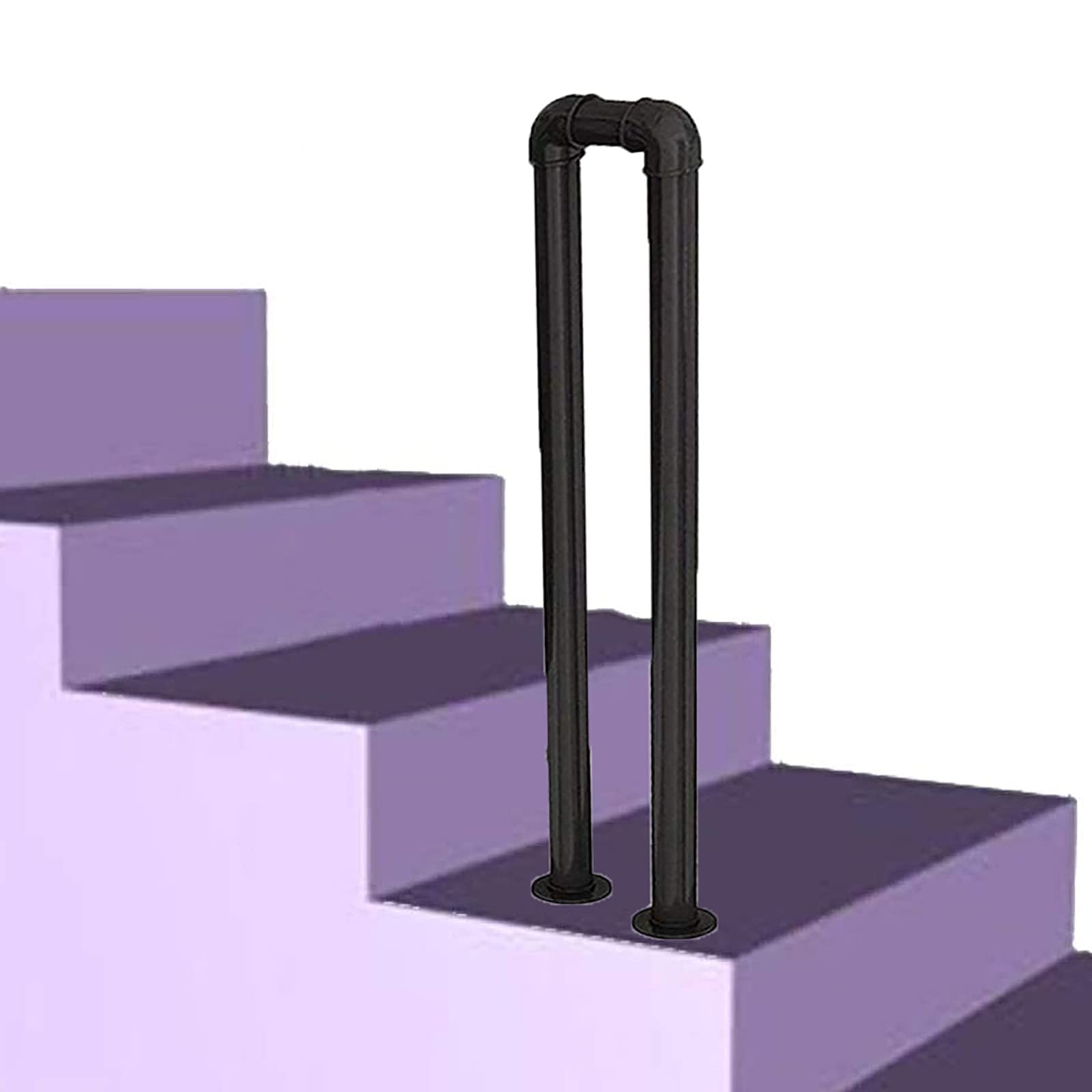Main courante en fer en U de 55 cm avec finition mate haute résistance pour pont