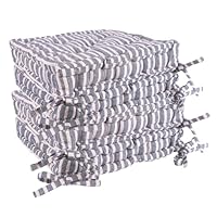 Nicola Spring Blue Stripe Seat Cushions - Pack of 4 - French Mattress Dining Chair Cushions Comfortable Stylish Seat Pads Indoor Outdoor Kitchen Garden Patio Modern Chair Pad Dining Bolster Pillow