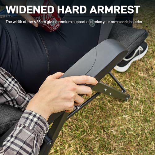 EVER ADVANCED Luxury Camping Chair for Adults Heavy Duty High Back Oversized Folding Garden Chair Padded 6cm 150kg Adjustable 4 Position Recliner Black - Image 5