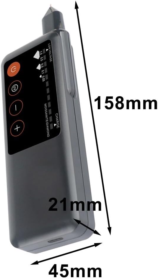 Moissanite Tester Pen Professional Rechargeable Gemstone Hardness Detector with Type-C Charging, Portable Jewelry Tester for Cubic Zirconia