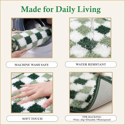 Image of Dream Weaverz 2000 GSM Super Soft Microfiber Bath Mat 40x60 cm | Ultra Absorbent Anti-Skid Quick Dry Bathroom Rug | Floor Mat for Bathroom, Bedroom, Kitchen, Home | Cute Design Bathmat