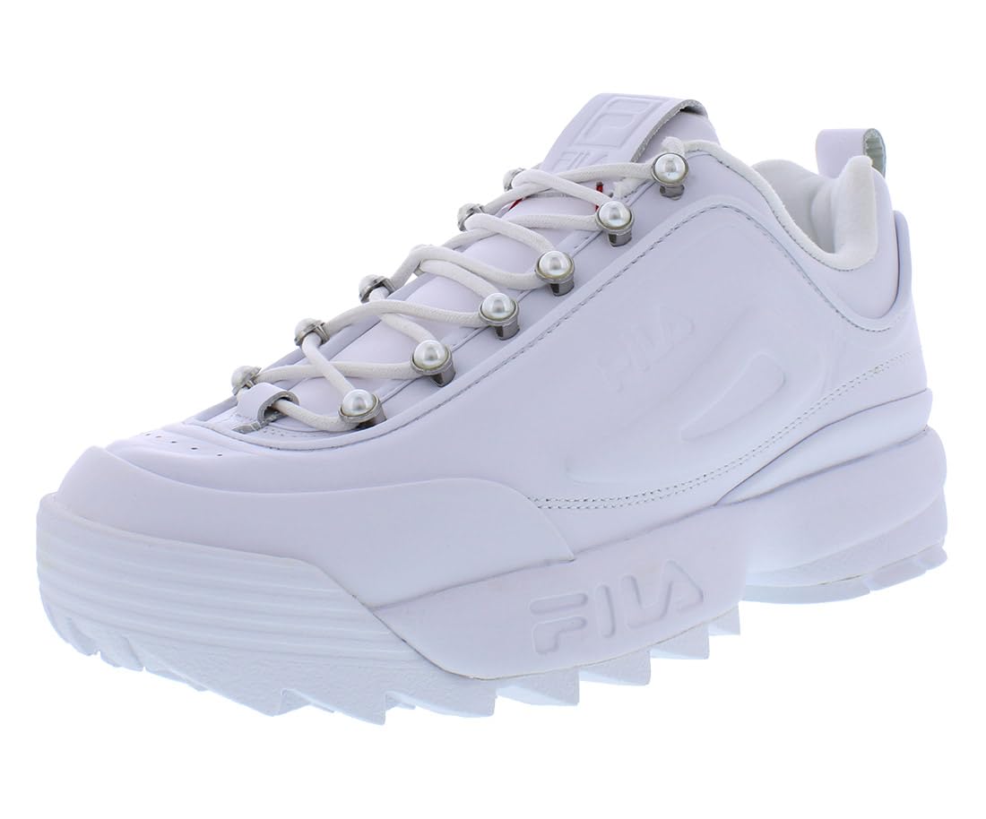 FILA Zapatillas cómodas Disruptor II Premium para mujer, Blanco/Blanco/Blanco-blanco, 37 EU