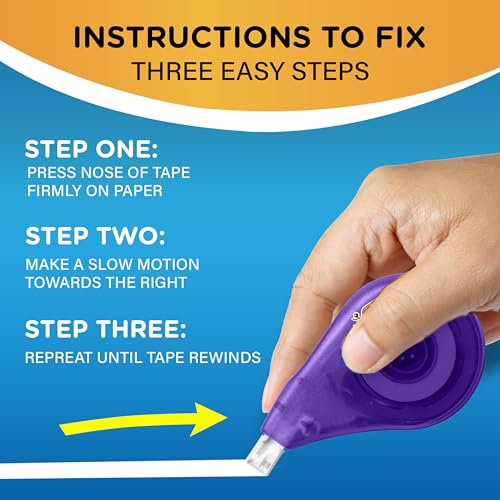 Image of BIC Wite-Out Brand EZ Correct Correction Tape, White, 10-Count, Translucent Dispenser Shows How Much Tape is Remaining