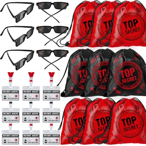 Amylove 36 Pcs Spy Detective Party Favors Kit Top Secre theme Sunglasse Bag
