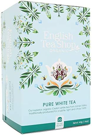 English Tea Shop Organic Pure White Tea - 20 Tea Bag Sachets