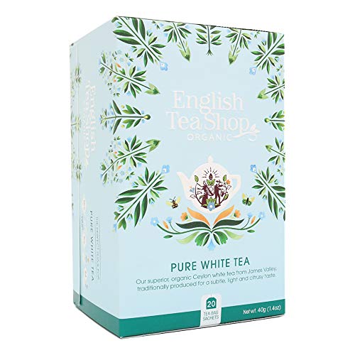 English Tea Shop Organic Pure White Tea - 20 Sachet Tea Bags (3 Packs, 60 Sachet Tea Bags) #TOP2