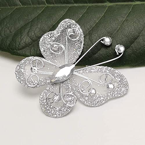 Sheer Mesh Wire Glitter Butterfly - Image 2