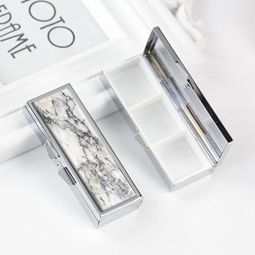 Miniatura 3 de Pastillero con textura de mármol para bolso o pastillero de bolsillo, cajas decorativas, caja de regalo, organizador de píldoras para pastilleros de