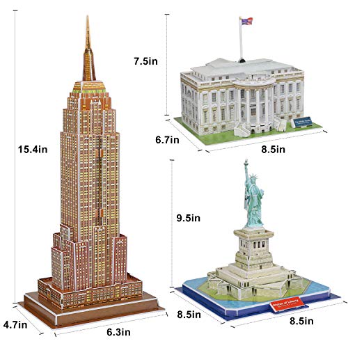 Toy Life 3D Puzzles For Adults And Kids Us - Architectural Puzzles For Adults And Kids 3D Puzzle - New York Puzzle Statue Of Liberty The White House Empire State Building For Kids Ages 4-6-8-10-12-14 #TOP6