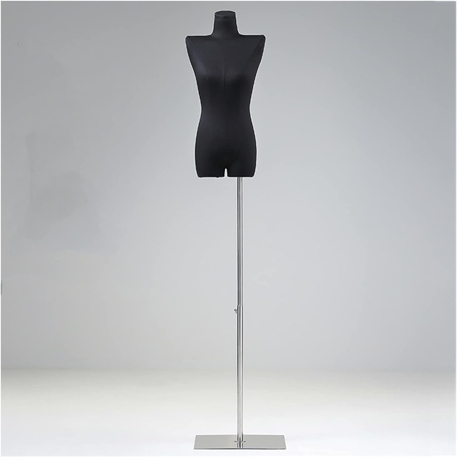 PASPRT Mannequin Body Torso Female, Adjustable Retail Mannequin Body Dress Form with Metal Square Base for Shop Window Storefront Display