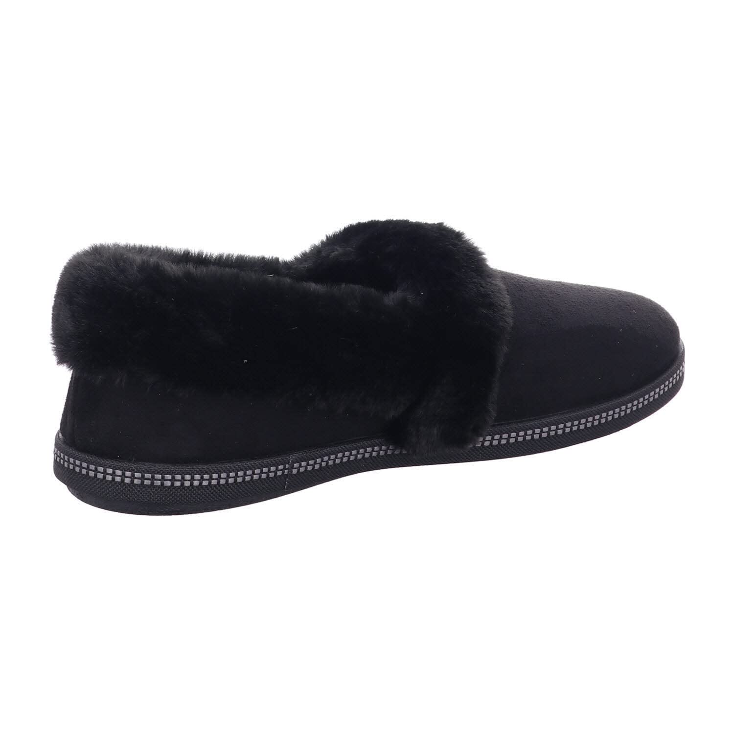 Skechers COZY CAMPFIRE TEAM TOASTY, Pantuflas para Mujer, Black Microfiber/ Faux Fur Line, 39 EU