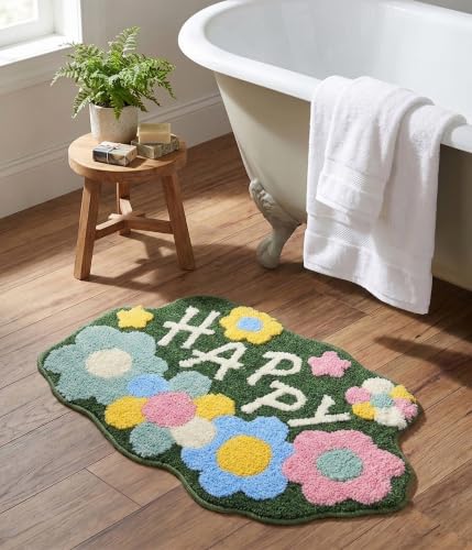 Image of Saral Home Microfiber Bath Mat 38x60 cm | Ultra Soft, Super Absorbent & Anti-Skid | Quick Dry Non Slip Door Mat for Bathroom, Kitchen, Bedroom & Entrance | Green (Pack of 1)