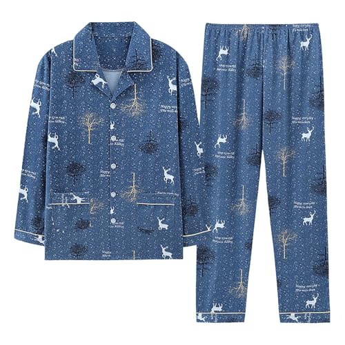 Genérico Pijamas Hombre Corto   Conjunto De Pijama De Manga Larga con Cuello Suelto para Hombre OtoñO/Invierno 2024 Pijamas Baratos Online