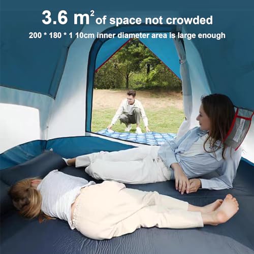 Carpa para camping tipo cúpula para 3-4 personas, khaki miniatura 4