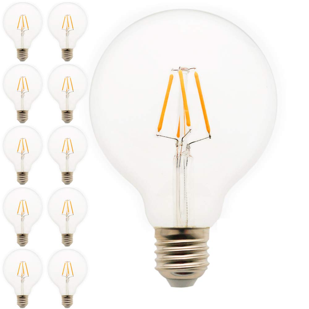 Opakowanie 10 szt. , żarówka LED Edisona G95 kulista żarówka winna 4 W oświetla lampę (E27, AC 220 V, 360 lm) ciepła biel 2200 K ściemniana