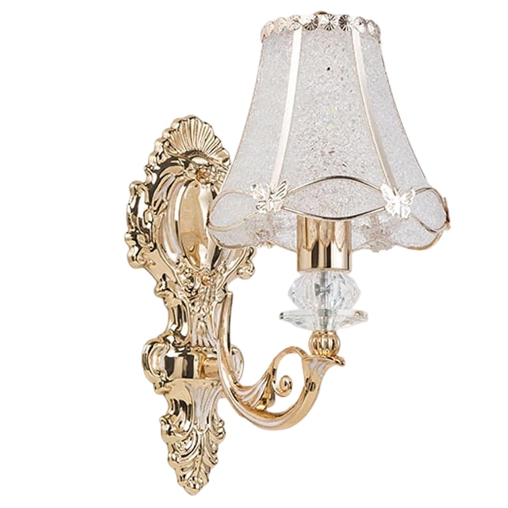 UDSKNV[KSL European Wall Lamp for Bedroom and Corridor Lighting Featuring Claeted Petal Design
