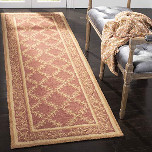 SAFAVIEH Chelsea Collection Runner Rug - 2'6" x 8', Rust & Gold, Hand-Hooked French Country Wool, Ideal for High Traffic Areas in Living Room, Bedroom (HK230E)