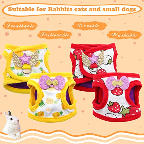 Preferhouse 2 Pieces Vest Harness For Rabbit Hamster Guinea Pig, Small Animals Leash Set Adjustable Bunny Harness For Out Walking, Fruit-S #TOP3