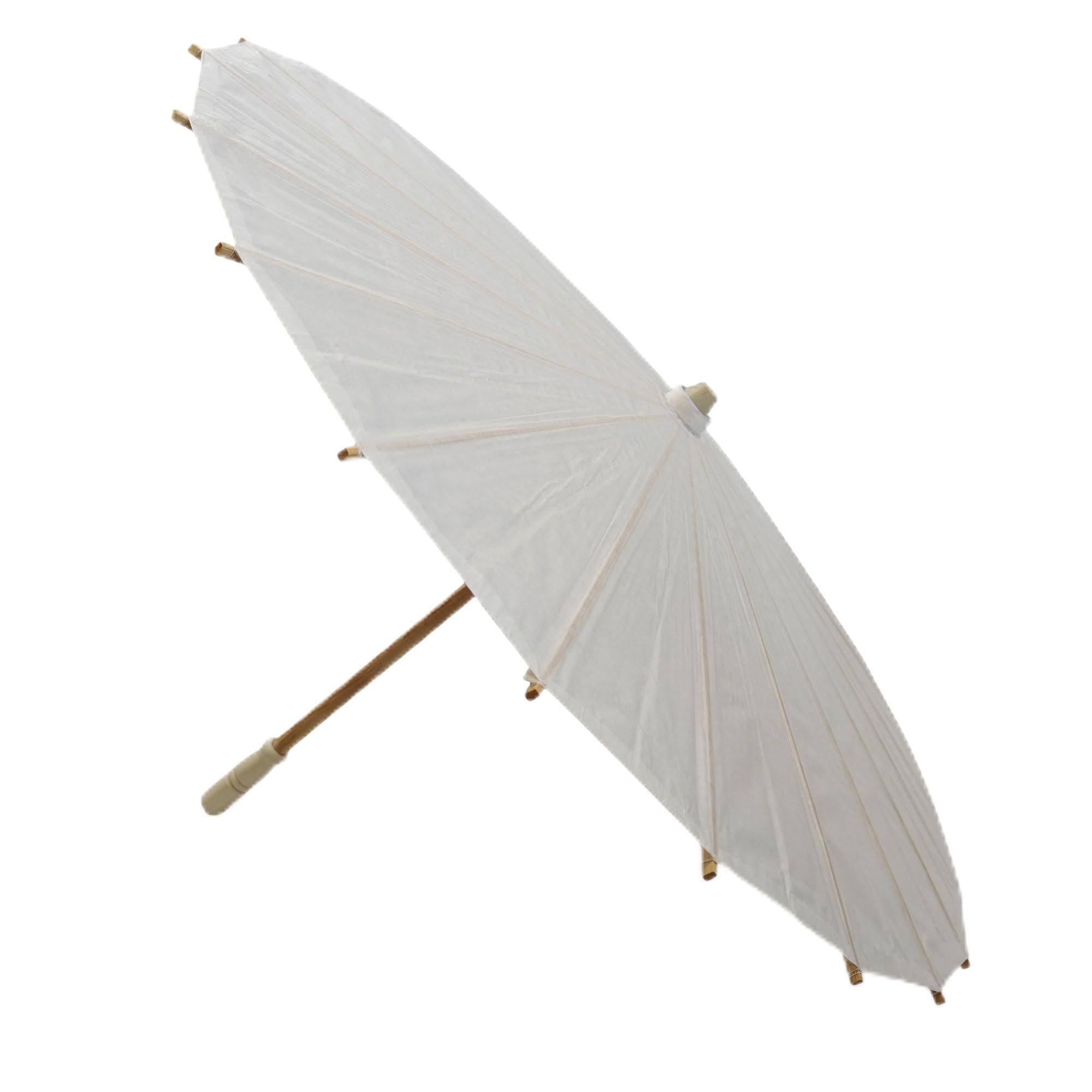 OLILLY - Dekorative Sonnenschirme aus Papier und Bambus - 10 Stück - Weiß - Hochzeit & Dekoration - 3 Größen zur Auswahl (S/M/L)