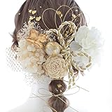 [LALALA beauty flowers] 成人式・卒業式にぴったりの華やか髪飾り 和装小物 七五三 結婚式 入学式 花火大会 浴衣 着物 袴 振袖 二十歳の集い (ホワイトダリア) 2340LL