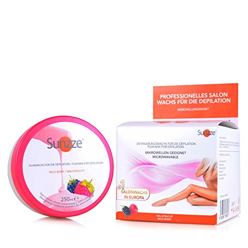Wildberry Wachs für Mikrowelle 250g Profi Enthaarungswachs für zu Hause I Set mit Holzspatel I Waxing Enthaarung Intimwachs Filmwachs