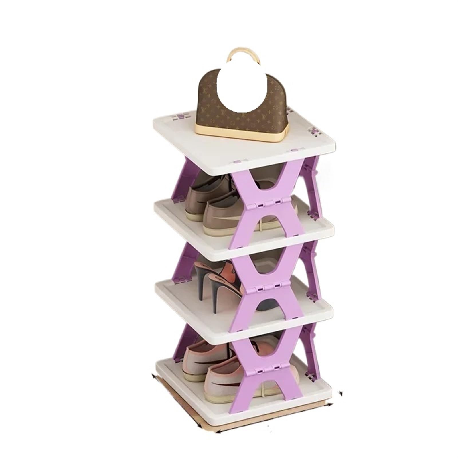 Étagère à chaussures pliable lot de 2 meuble de rangement multicouche compact sans montage